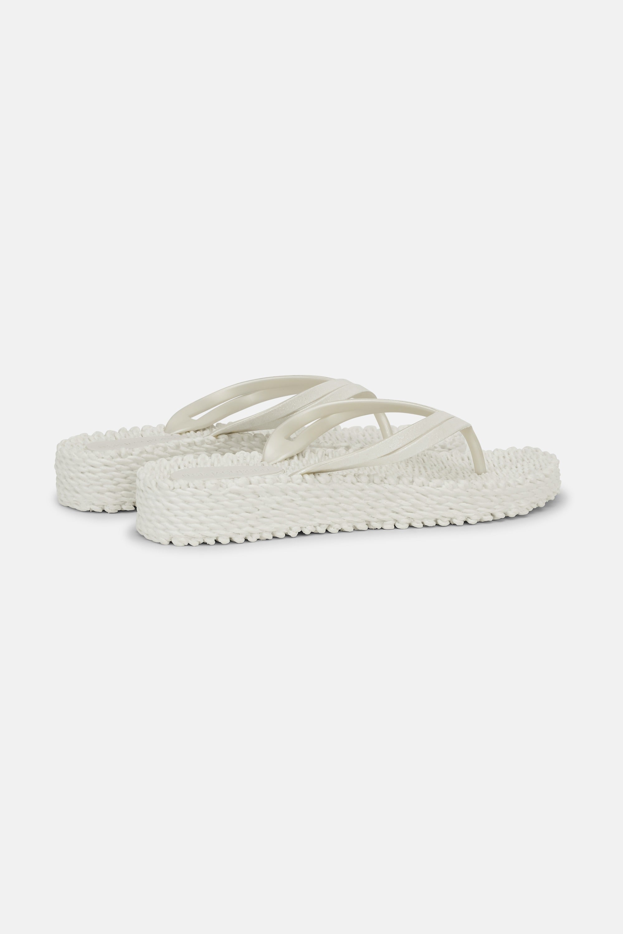Plateau Flip-Flops Glitter - Creme